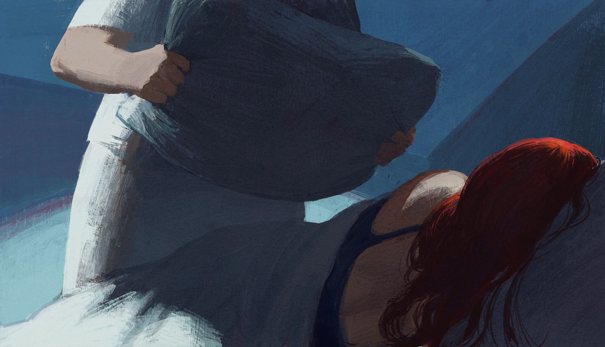 I've Got You Under My Skin by Mary Higgins Clark chapters 91-97 + Epilogue Illustration of someone holding a pillow over over a sleeping woman