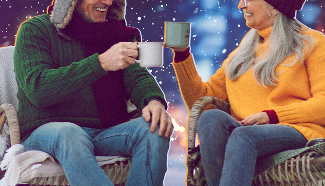 How You Can Rethink the Winter Season two people sitting with mugs in their hands