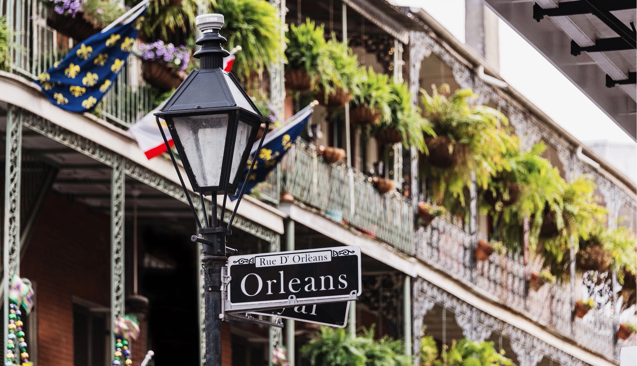 Be sure to visit the French Quarter when visiting New Orleans Beautiful balconies in New Orleans .