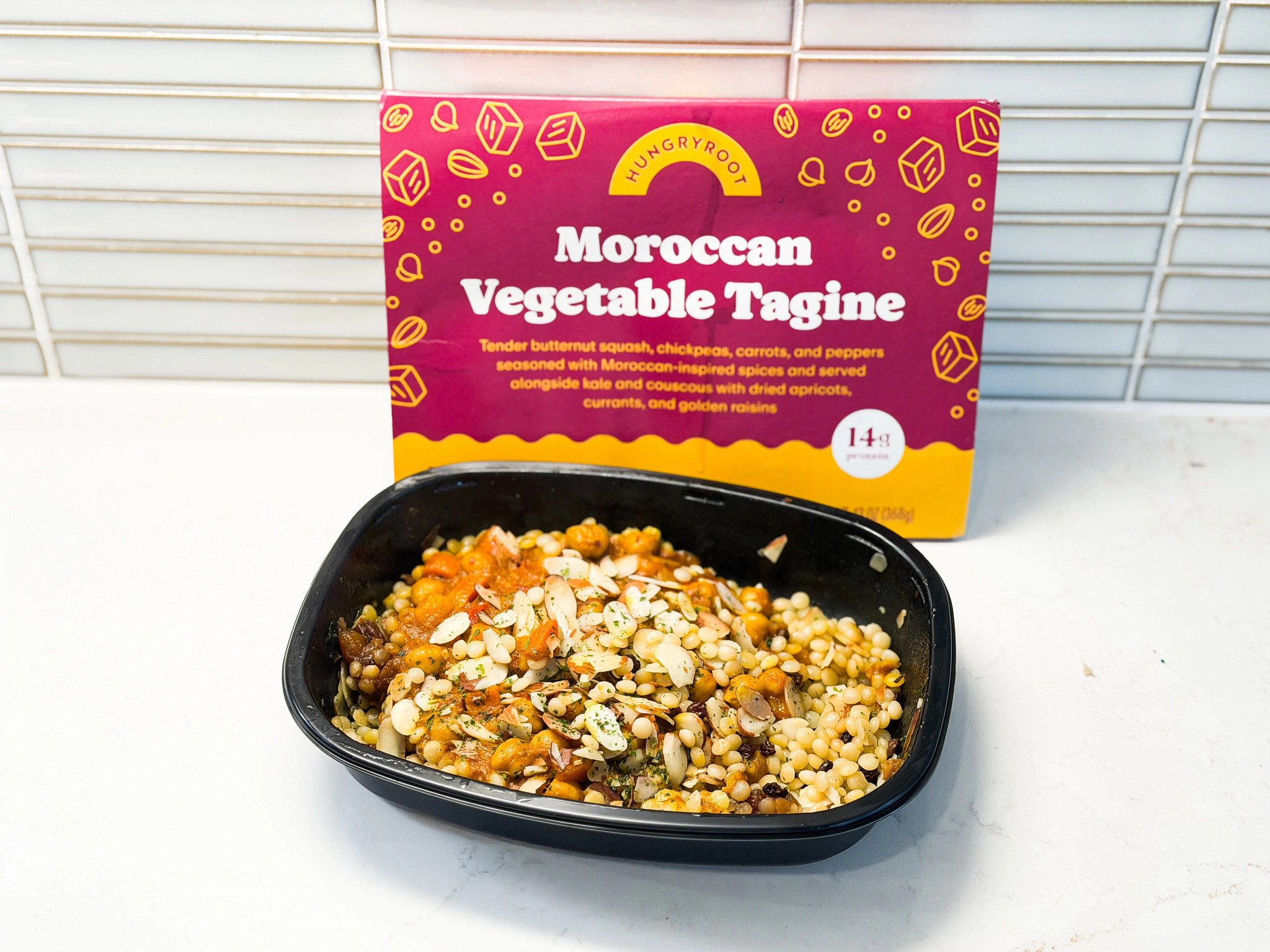 An open Moroccan Vegetable Tagine prepared meal from Hungryroot.
