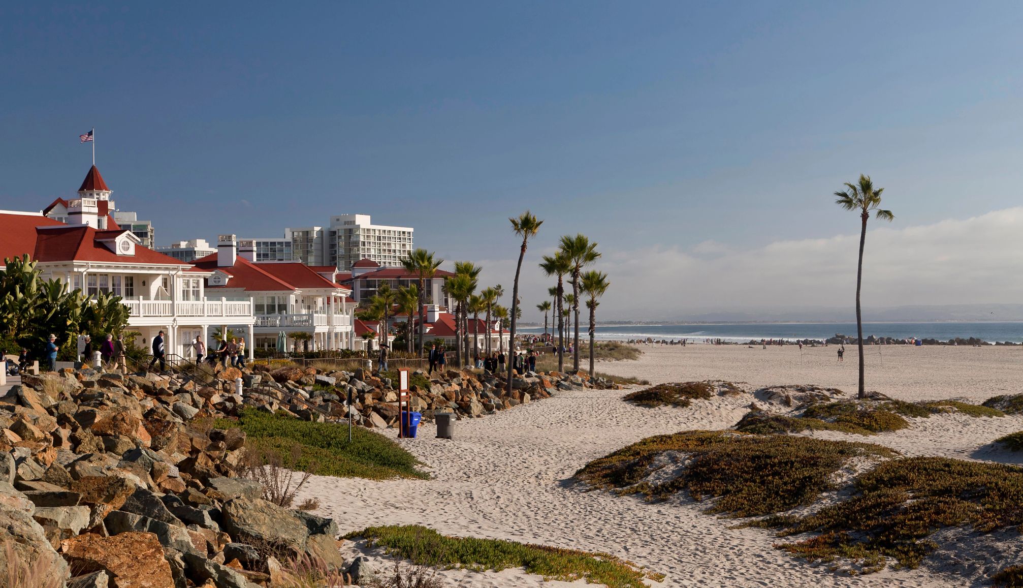 beach goers can opt to stay at Hotel del Coronado  Hotel del Coronado in Coronado, California
