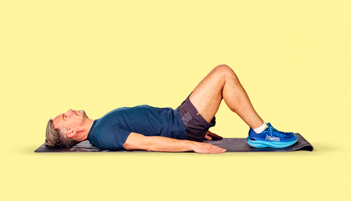 The No. 1 Belly Fat Exercise gif of someone performing a leg raise