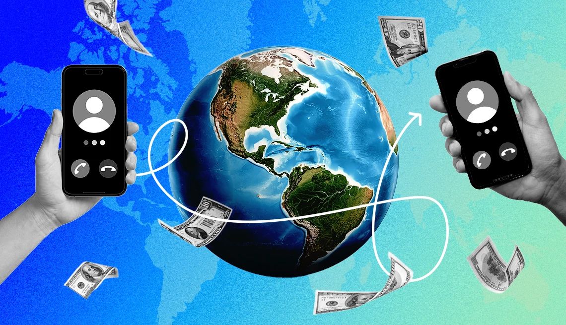 Making international calls two phones and money around the earth
