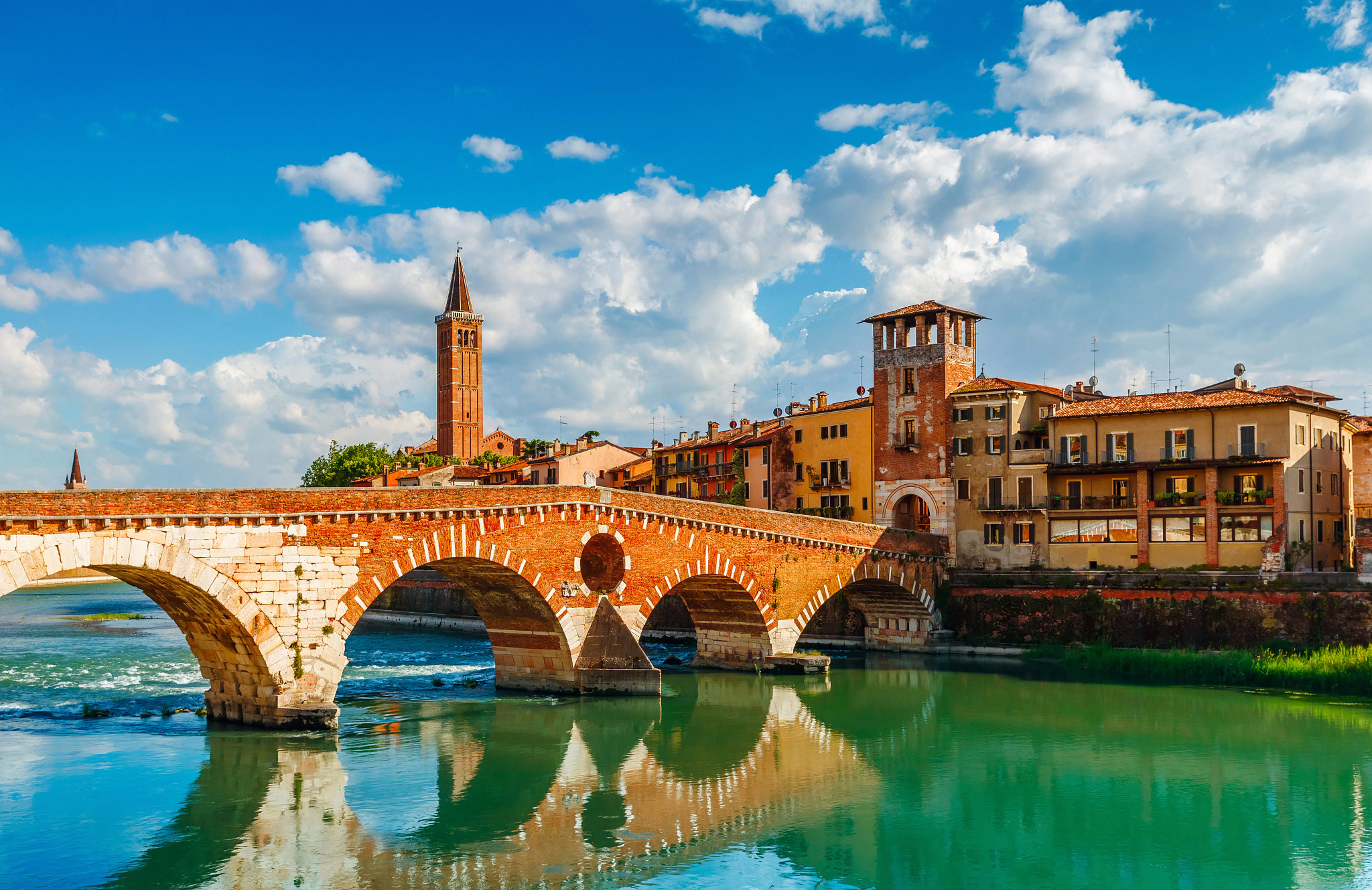 ponte pietra near the adige river
