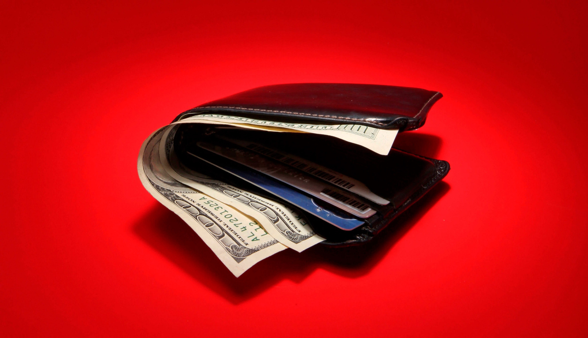 a wallet filled with different cards