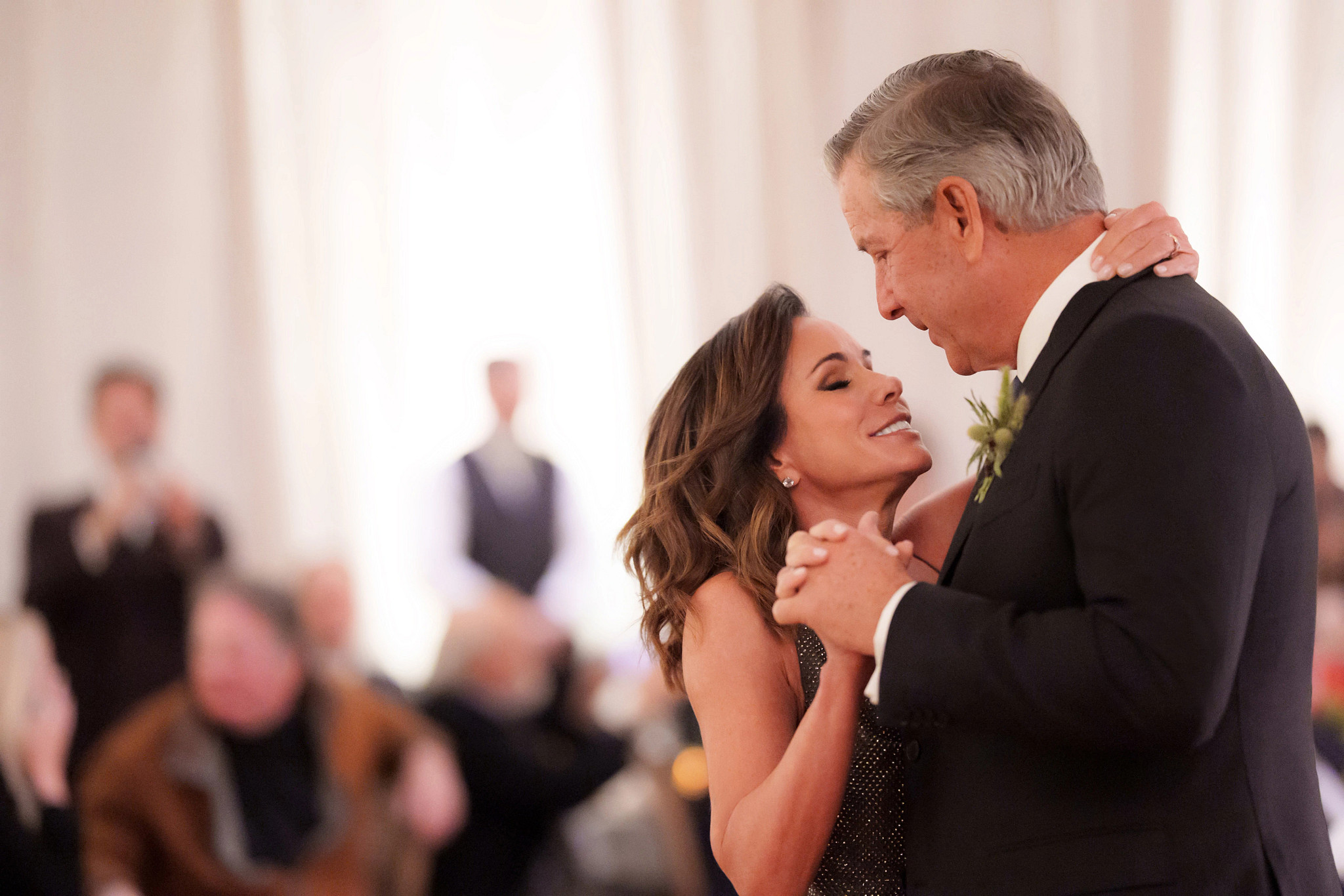 Melissa Rivers embracing her husband at their wedding