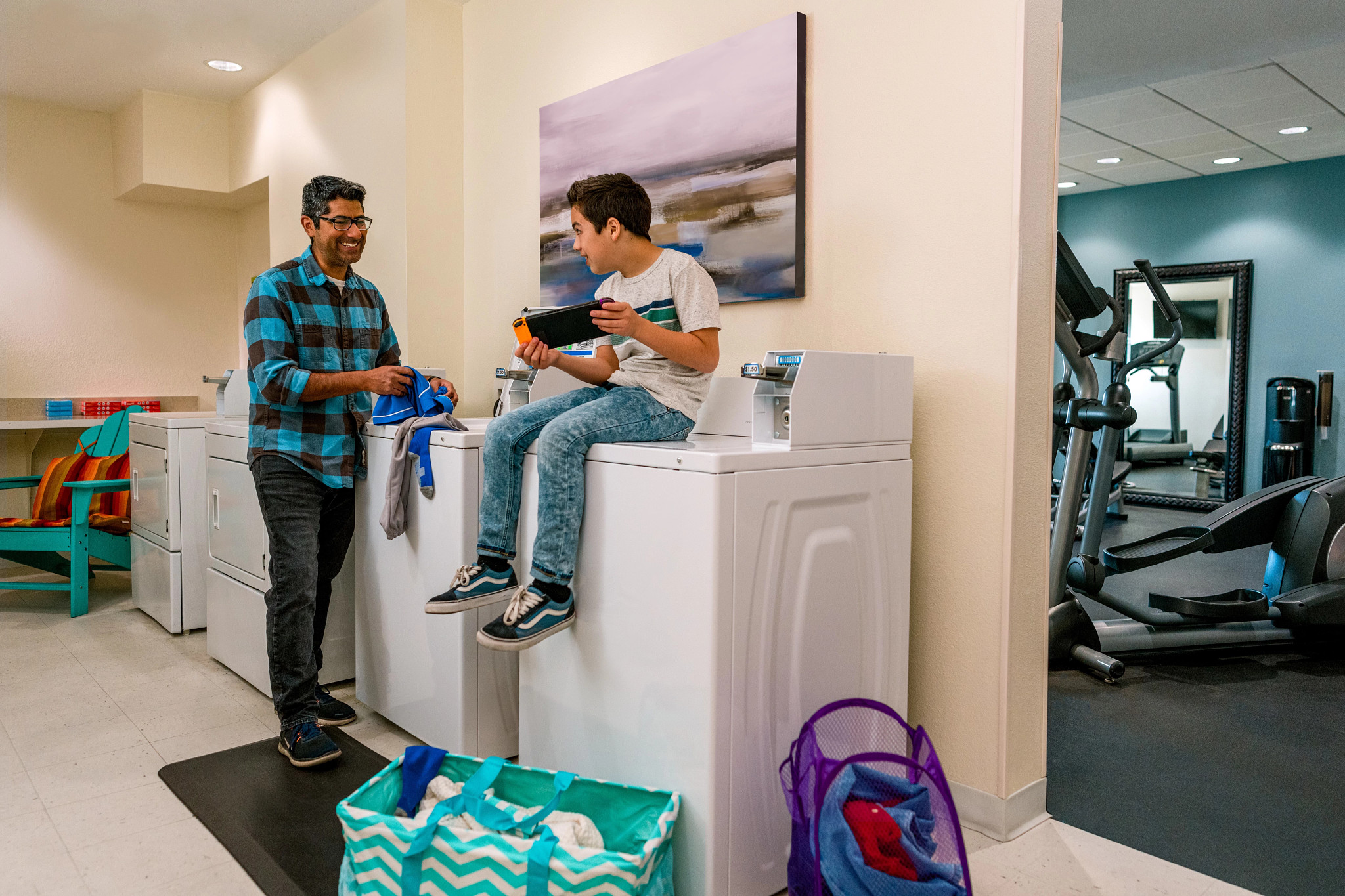 self-service laundry machines