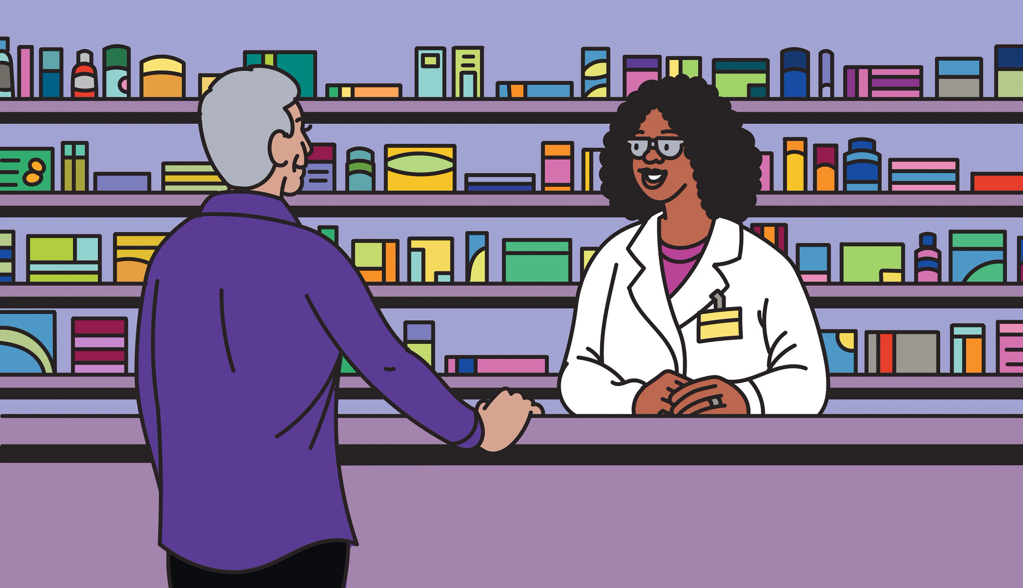 a person at a pharmacy