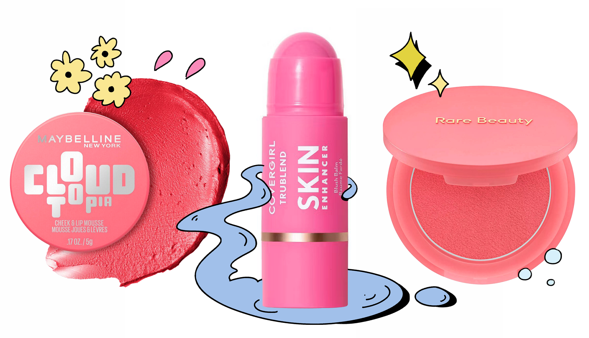 various blush makeup products