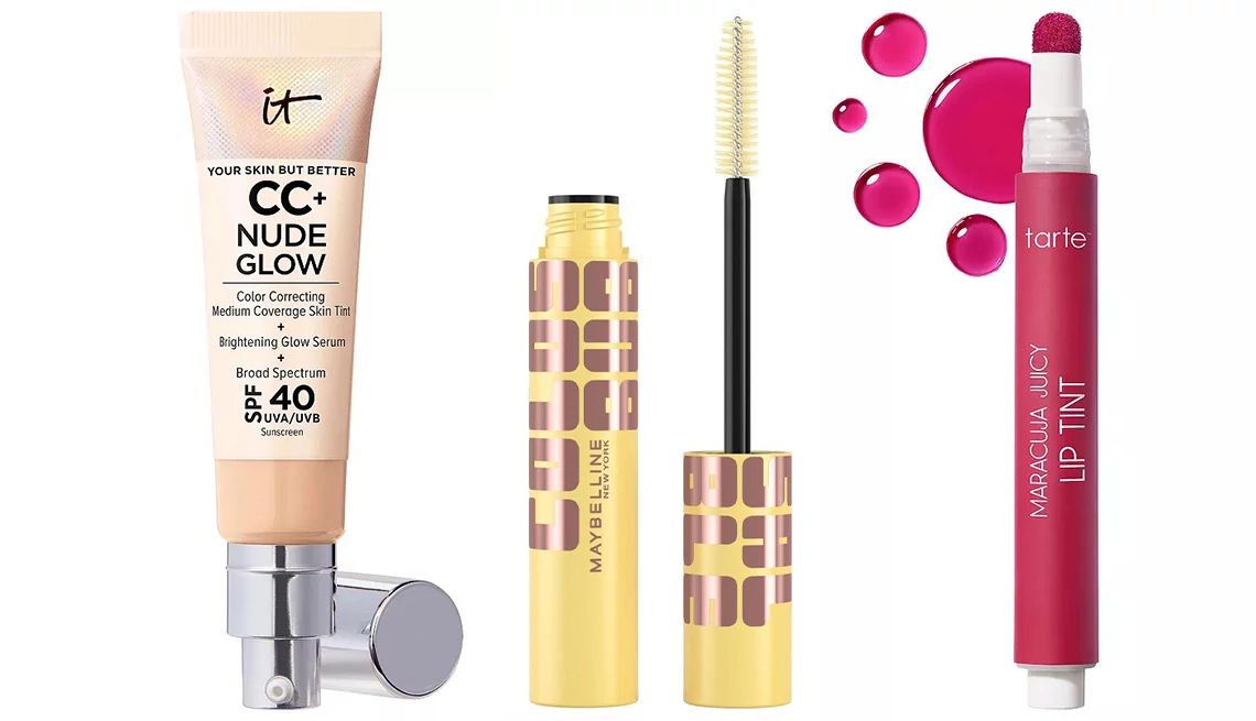 How to Dress for a Summer Heat Wave a collage with various makeup products