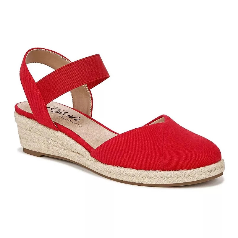 LifeStride Women’s Kimmie Espadrille Wedges in Fire Red﻿