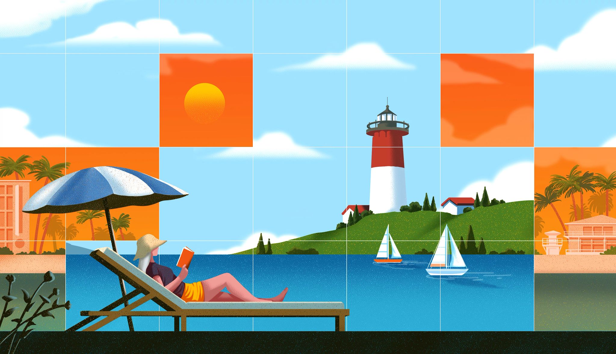 States Where Retirees Are Moving a person laying back in a chair with a lighthouse in the background