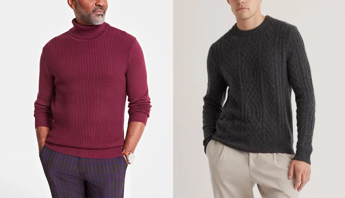 a model wearing a sweater