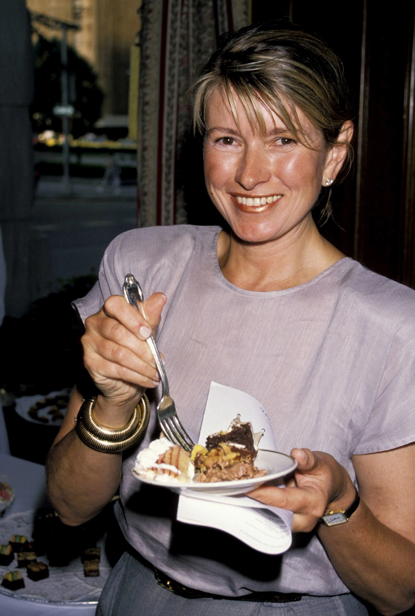 Martha Stewart en el concurso nacional de pastelería Let Them Eat Cake el 16 de julio de 1990.