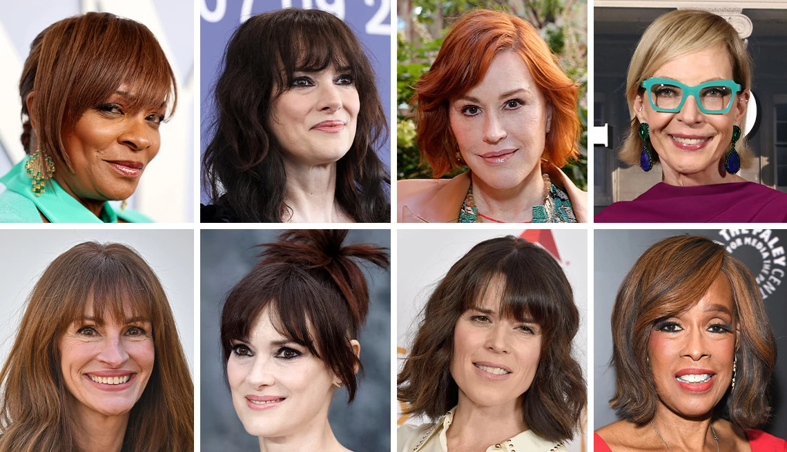 celebrities with bangs