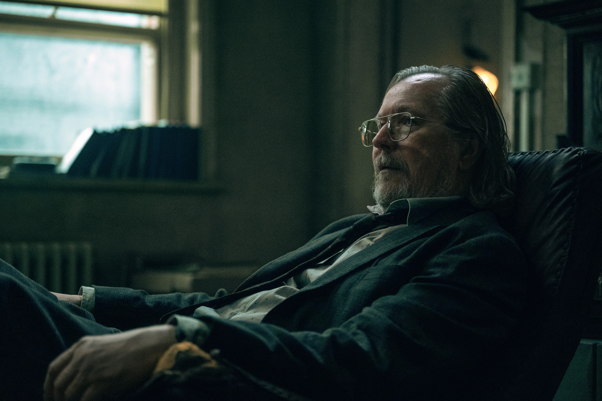 gary oldman in a scene from slow horses