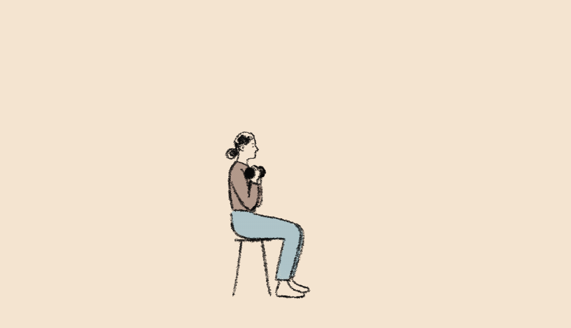 Sit to Stand Overhead Press exercise
