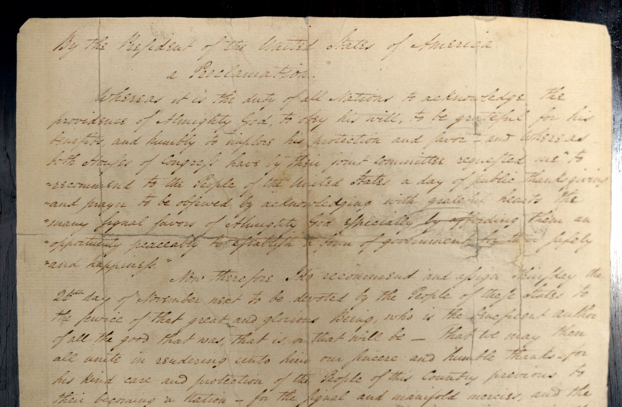 an aged page of handwriting