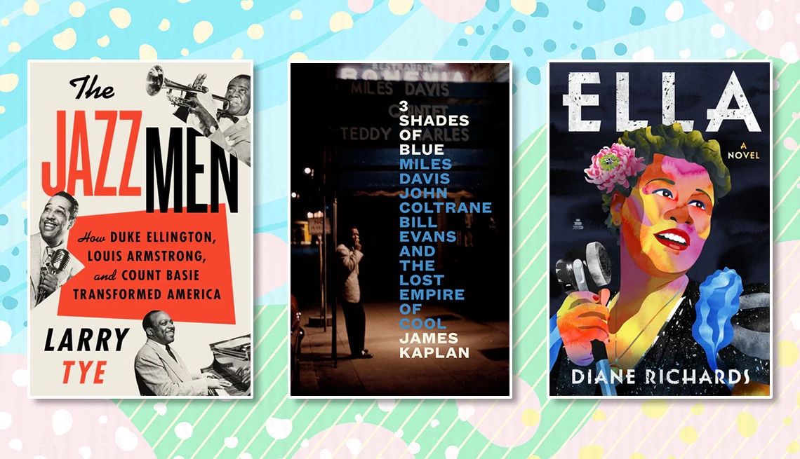 The Jazz Men, 3 Shades of Blue and Ella book covers