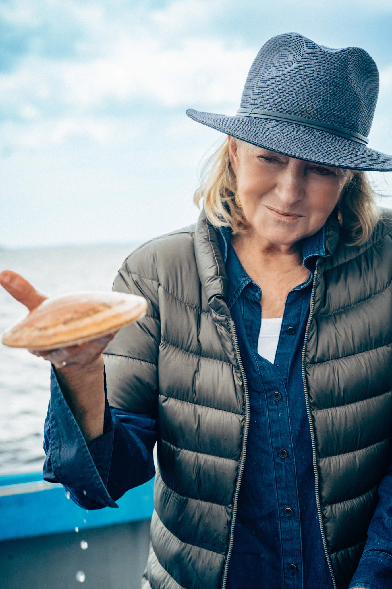 Martha Stewart with body of water behind her