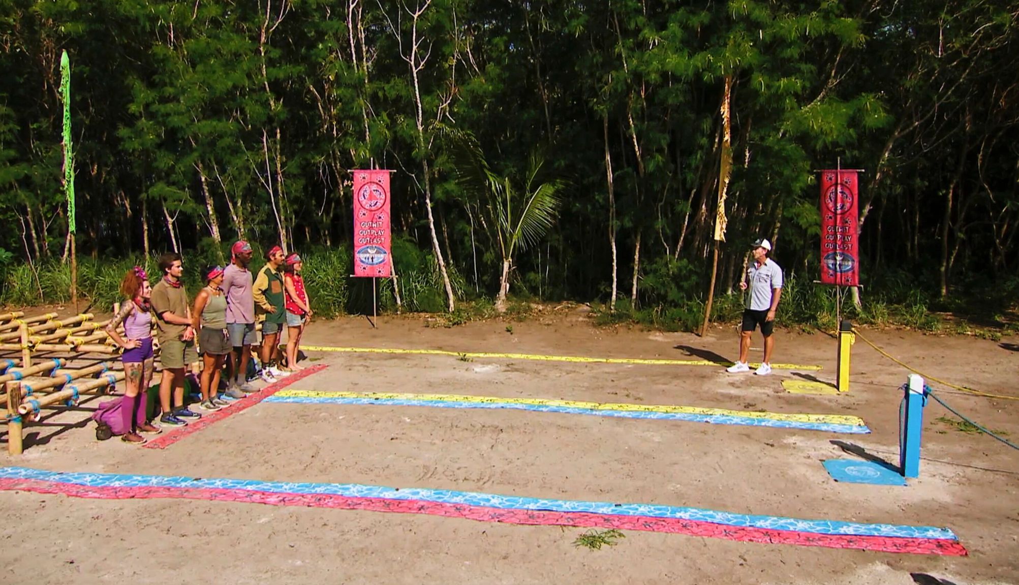 Contestants on "Survivor" stranded themselves on a remote island in Fiji to compete in a series of challenges for a $1 million prize Contestants lining up