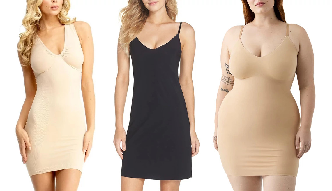 three models wearing shapewear garments