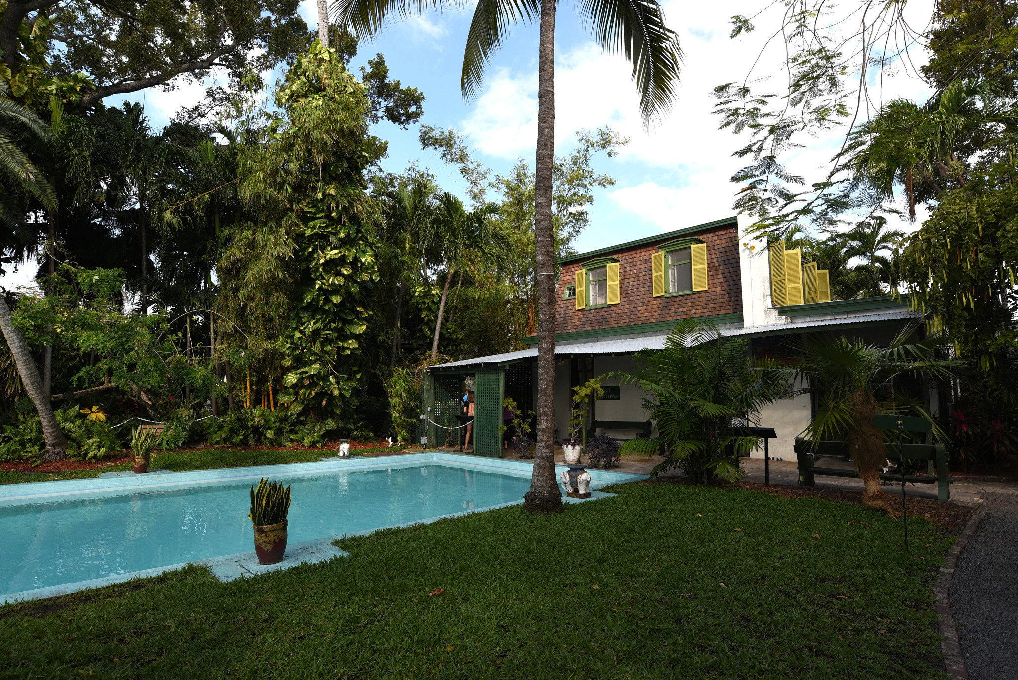 Spanish Colonial-style house on a lush tropical estate