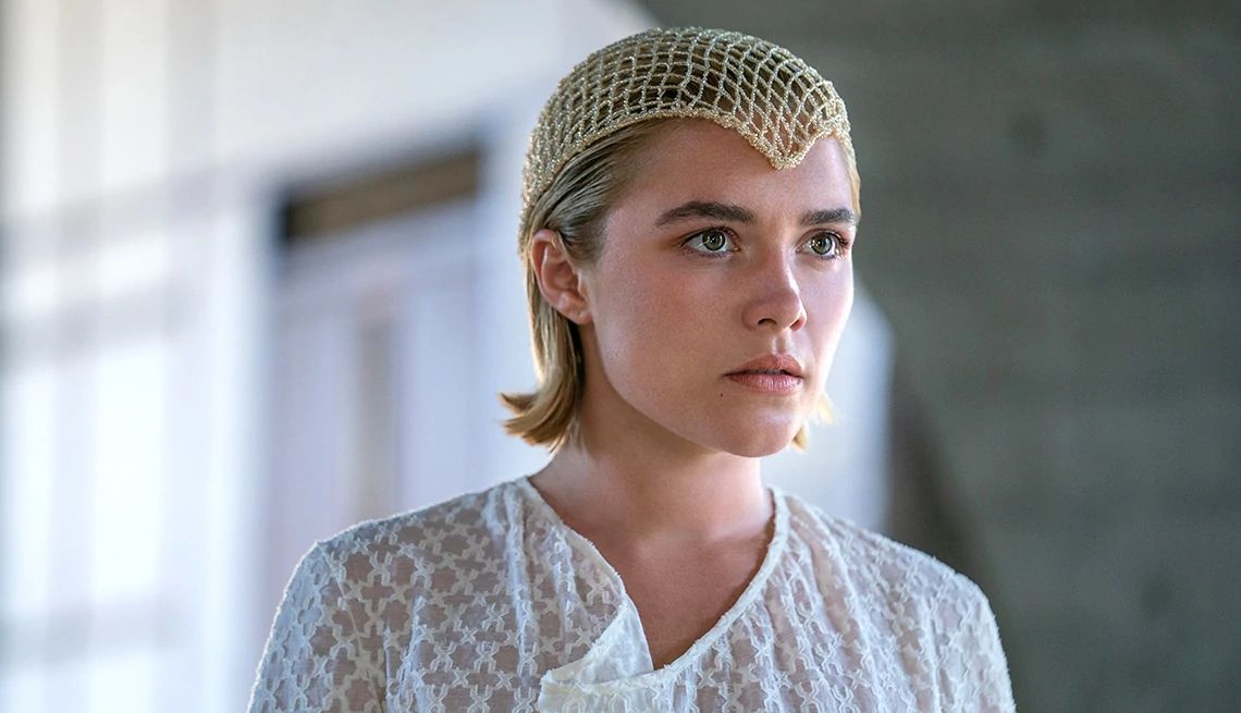 Florence Pugh as Princess Irulan in a scene from "Dune: Part Two." Florence Pugh as Princess Irulan in a scene from "Dune: Part Two."