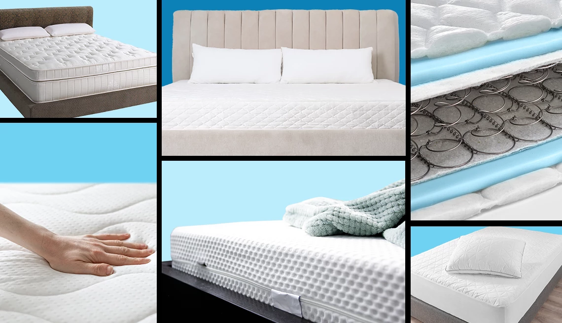 a collage of mattresses