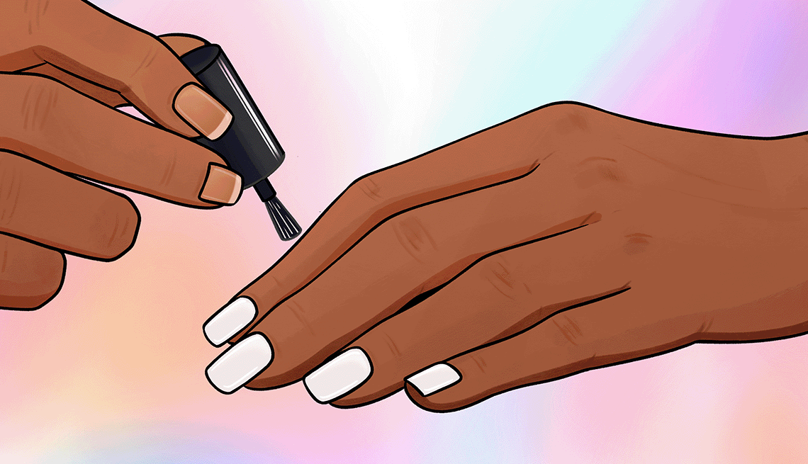 Manicure guide An illustration of a woman painting their nails