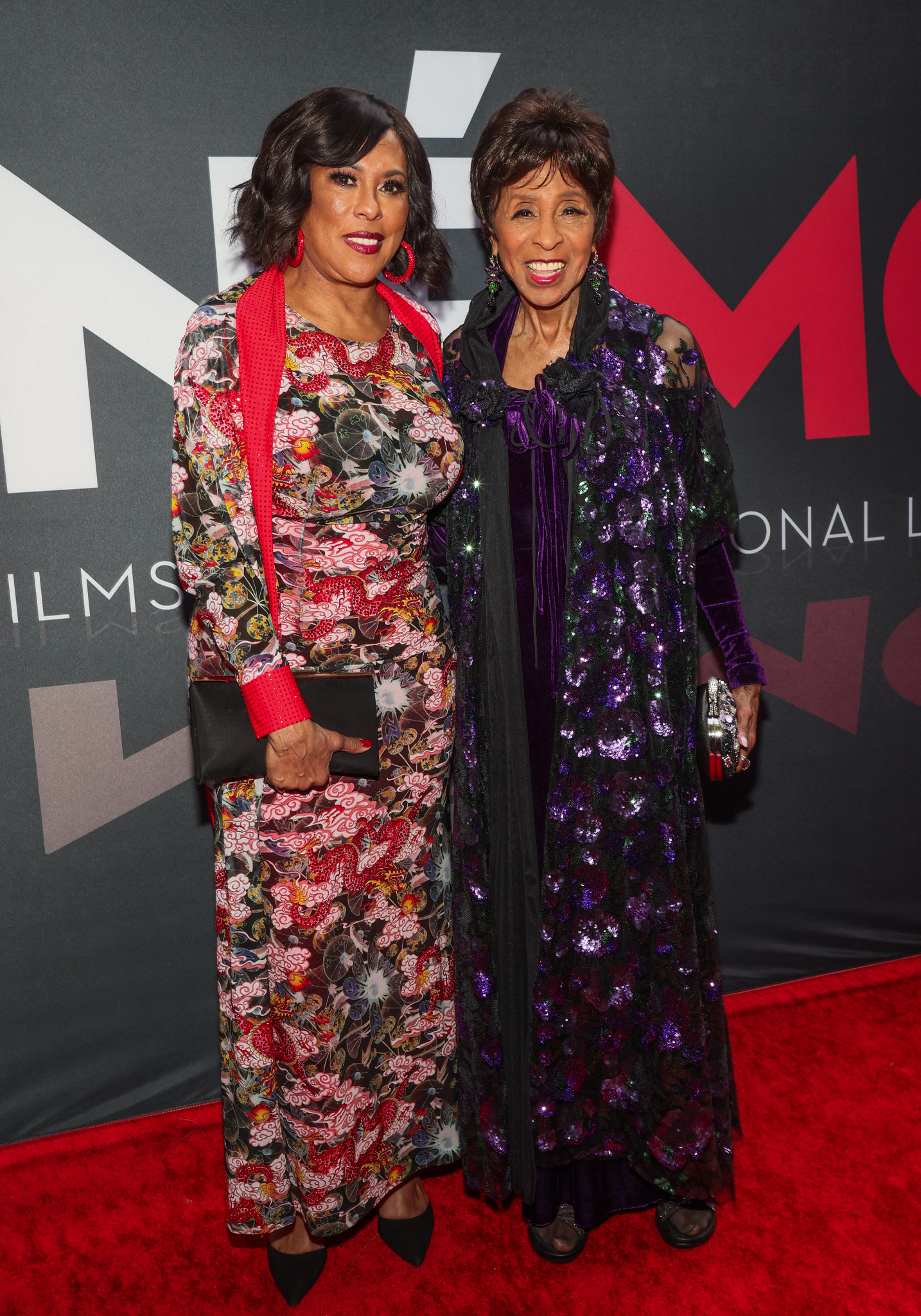 angela elayne gibbs and marla gibbs posing together on the red carpet