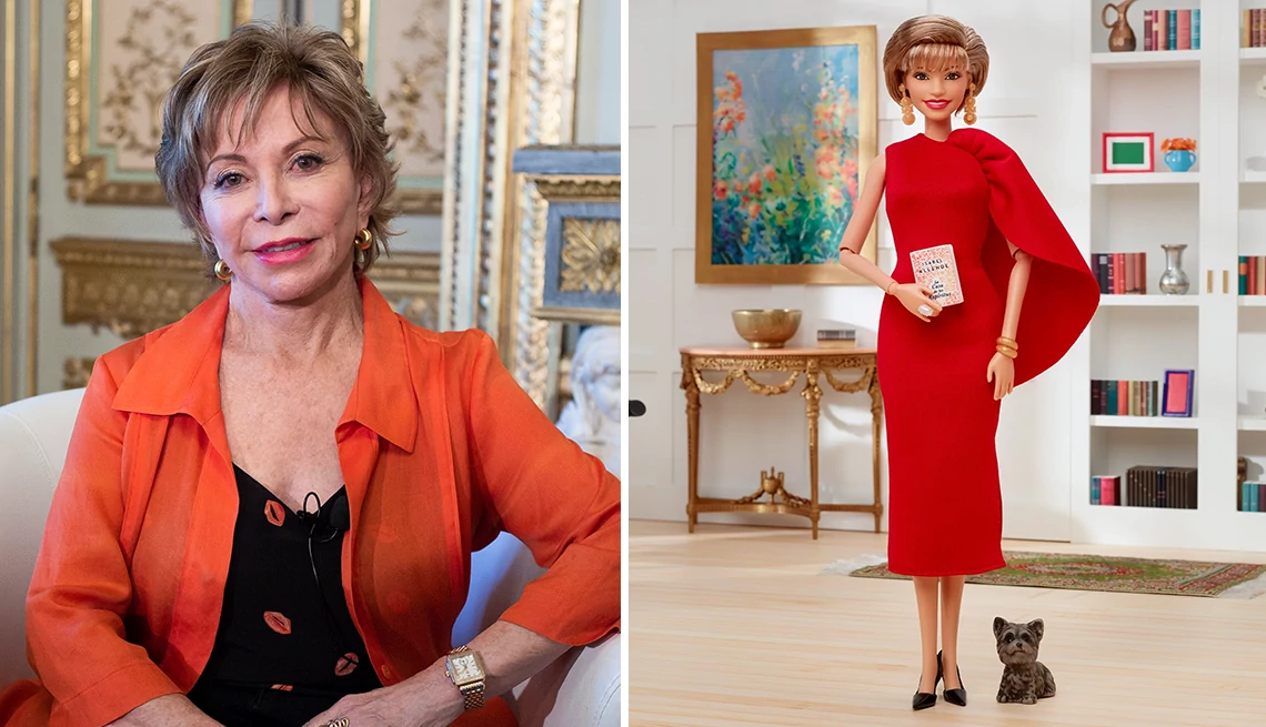 Isabel Allende and her barbie doll 