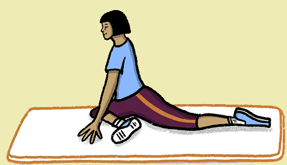 pigeon stretch example pigeon pose gif