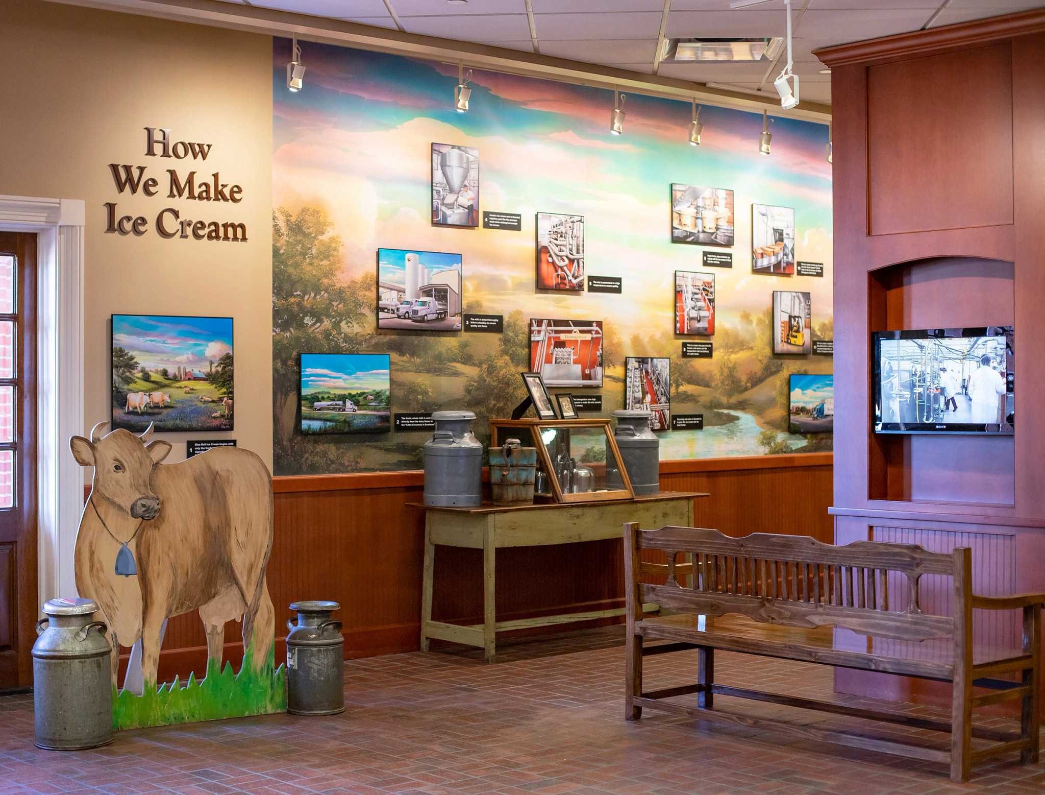 the interior of a creamery factory