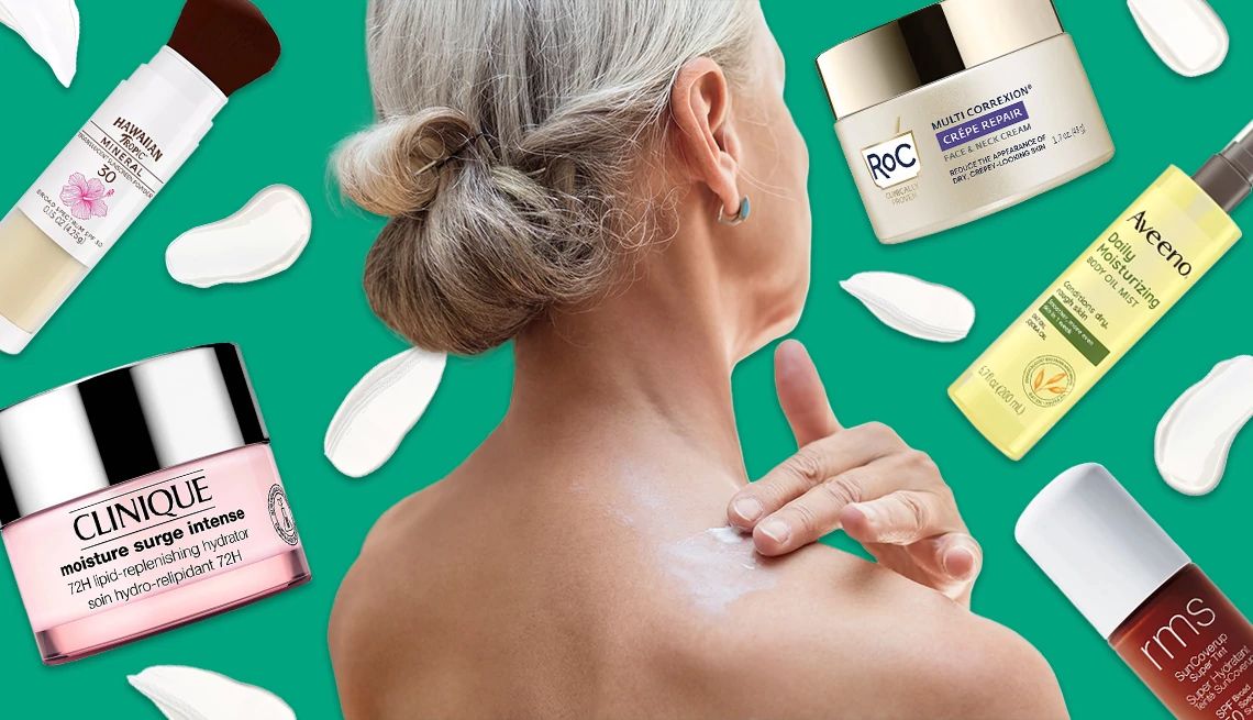 A picture depicting skincare solutions Various skincare products are displayed with their usage.