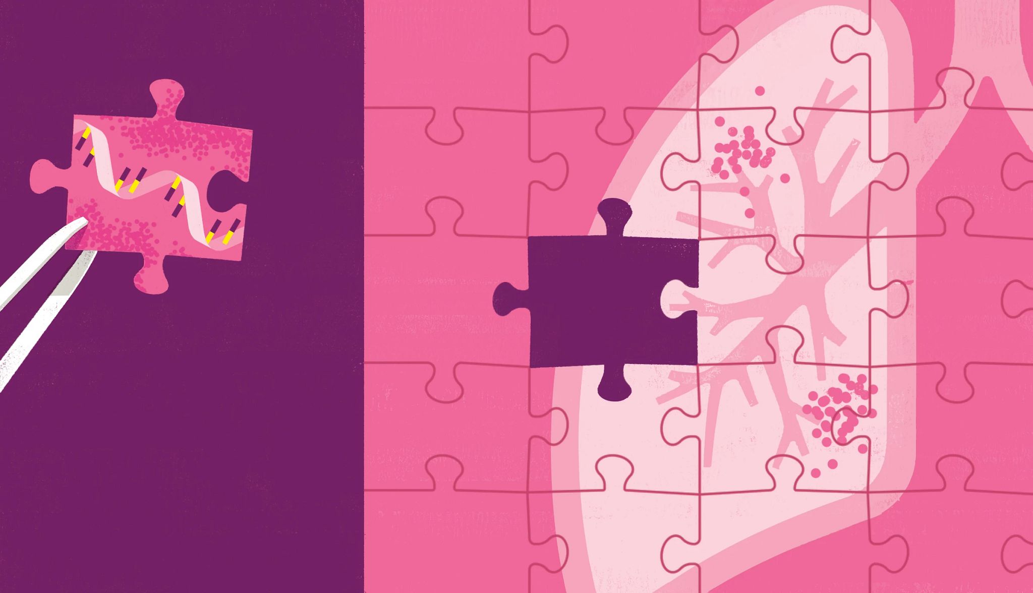 Signs of Infection DNA puzzle piece with lung puzzle