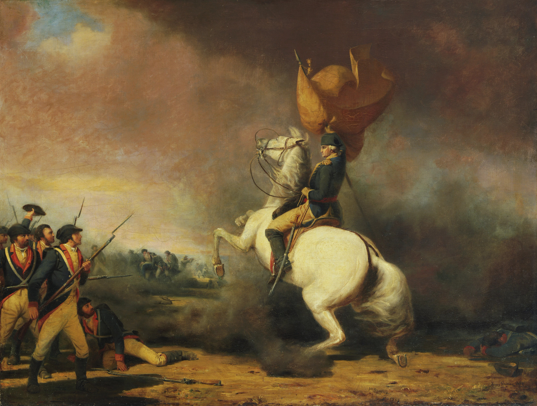 the 1848 painting washington rallying the americans at the battle of princeton by william t ranney