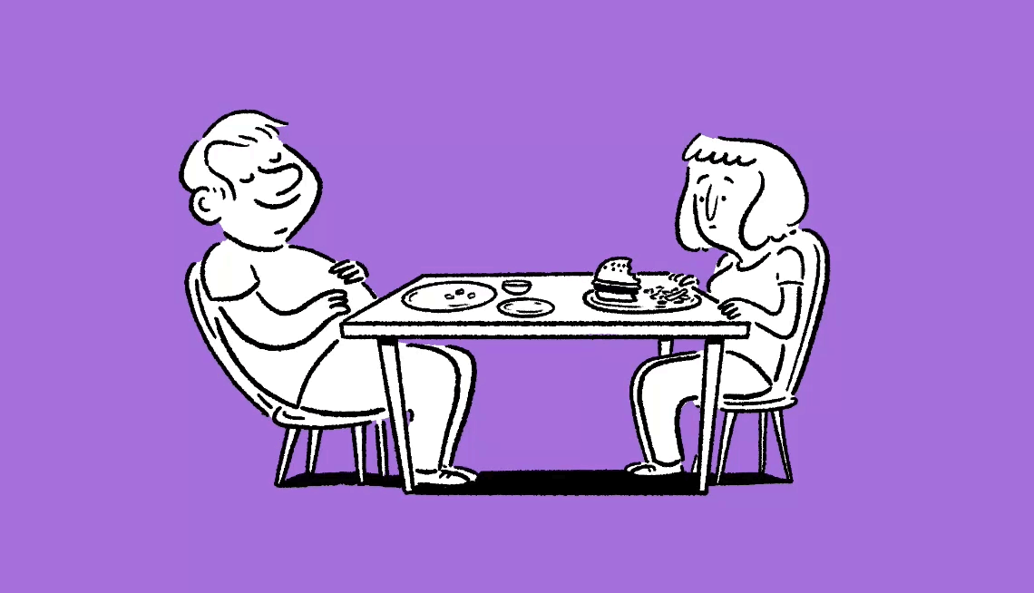 Loss of Appetite people sitting at table eating
