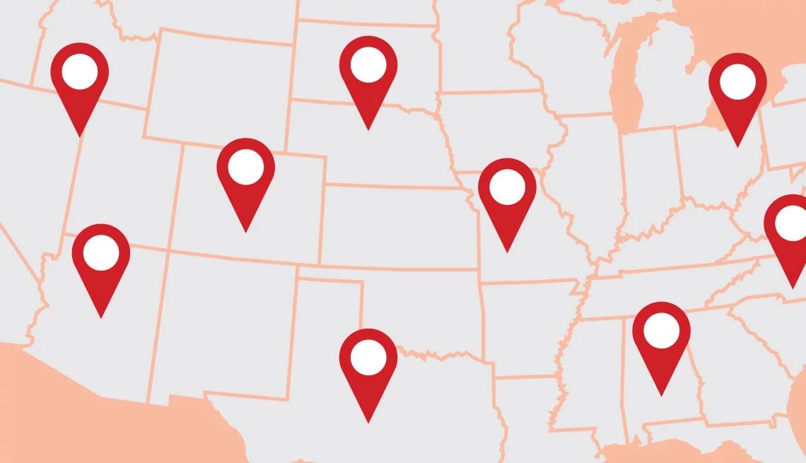 Mapa de rastreo de estafas de la Red contra el Fraude, de AARP™ Mapa de rastreo de estafas de la Red contra el Fraude, de AARP™