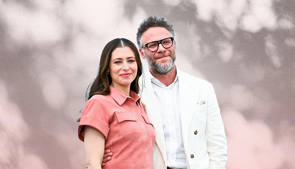 seth and lauren miller rogen posing together