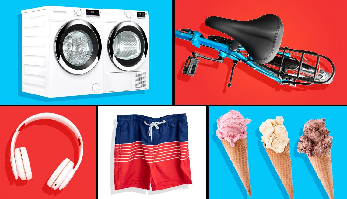 Best July deals a collage of images showing items available for bargain prices in july