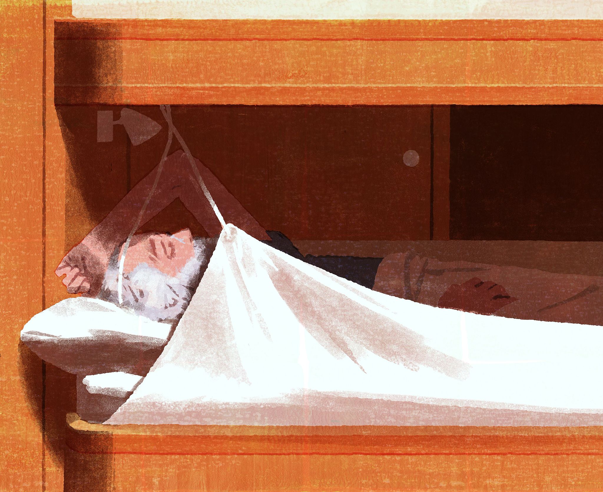 A Father-Son Trip of a Lifetime man sleeping