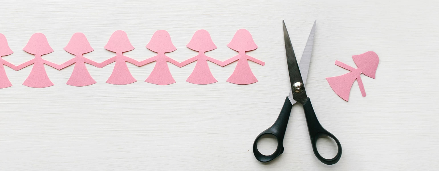 Scissors Have Cut A Paper Doll From The Chain of friends how to break up with a friend