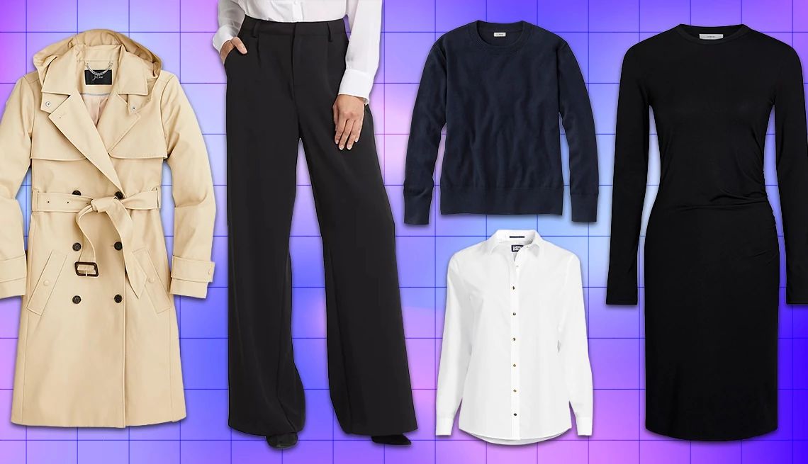 Mix and match classic outfits Classic women's outfit collection includes a stylish blazer, a versatile top, tailored pants, and fashion wear