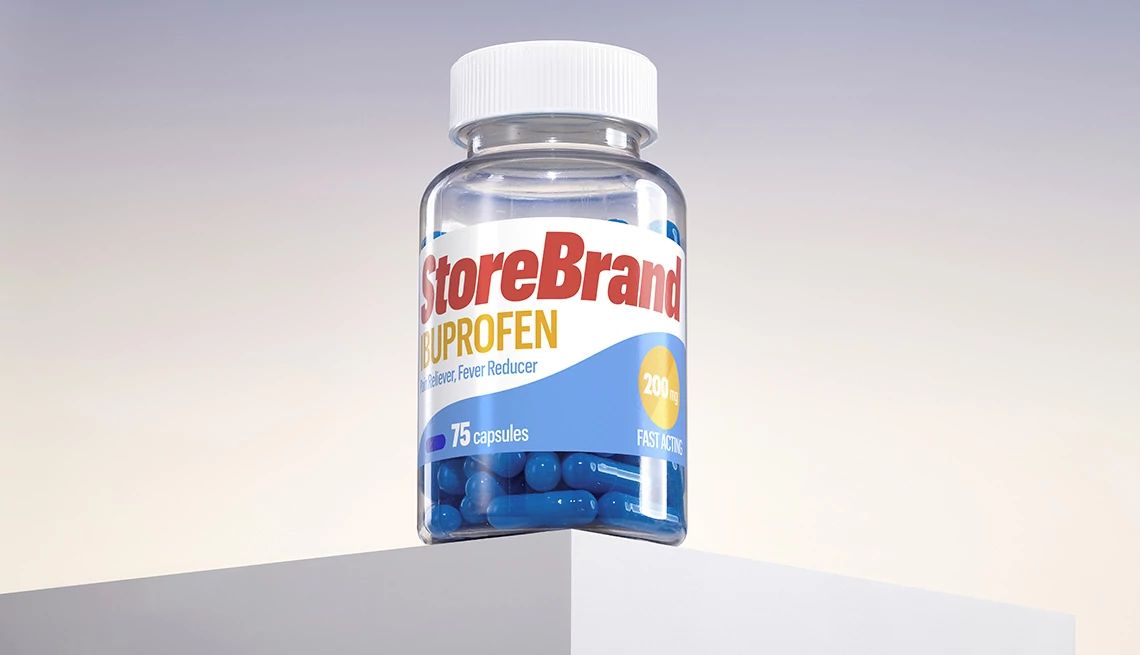 a jar of generic ibuprofen