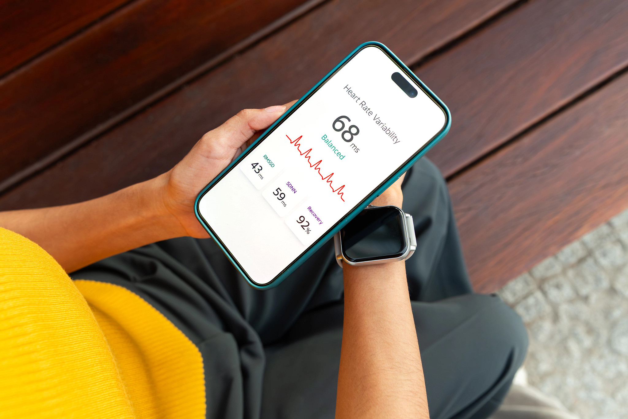 health metrics on a smart phone