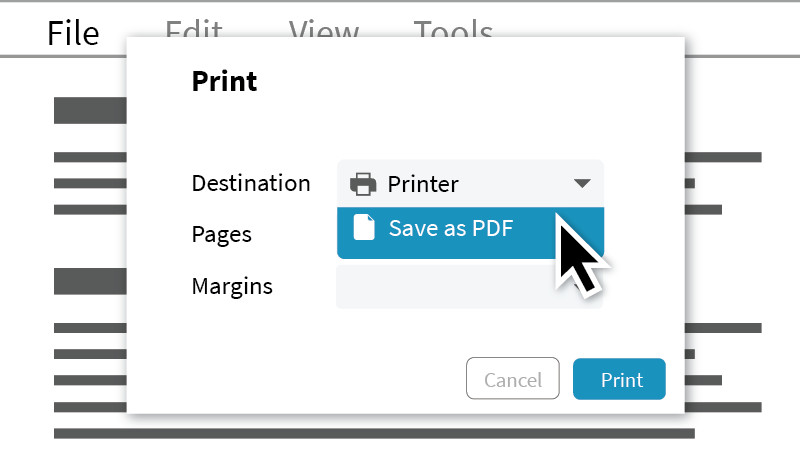 Screenshot Print Save as PDF