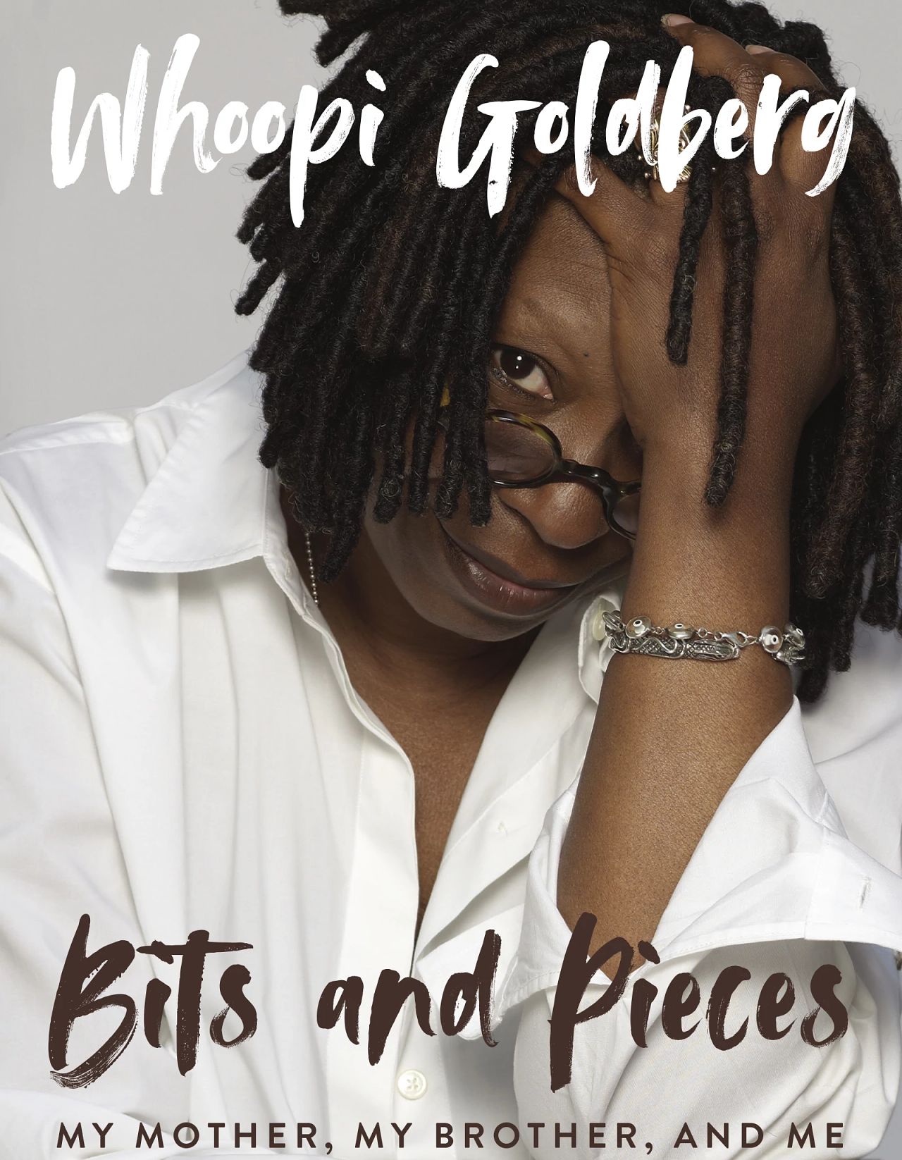 Book cover that says Whoopi Goldberg, Bits and Pieces, My Mother, My Brother, and Me