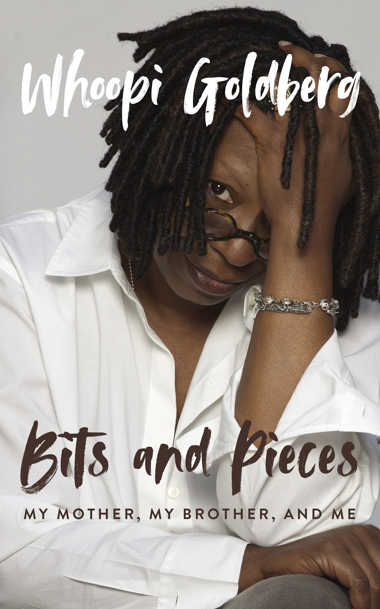 Book cover that says Whoopi Goldberg, Bits and Pieces, My Mother, My Brother, and Me