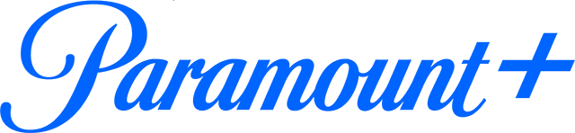 Paramount+ paramountplus logo in blue lettering on a transparent background